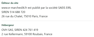 Éditeur et hébergeur du site